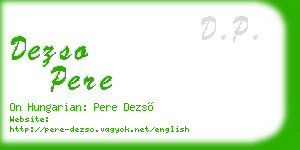 dezso pere business card
